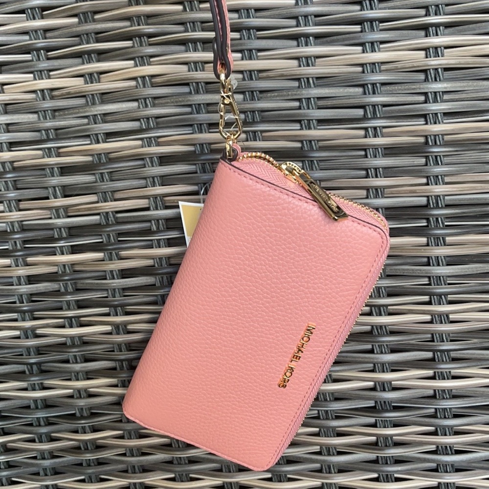 Michael Kors Jet Set Travel Lg Flat Multifunctional Phone Case-Wristlet-Wallet - Picture 12 of 16